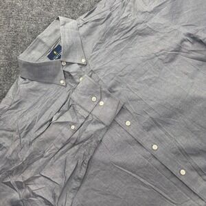 Stafford Button Down Shirt 25.5x34 Blue Non-Iron Pinpoint Executive Mens